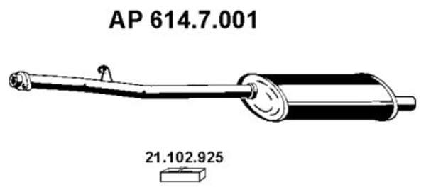 Eberspacher Achterdemper 614.7.001