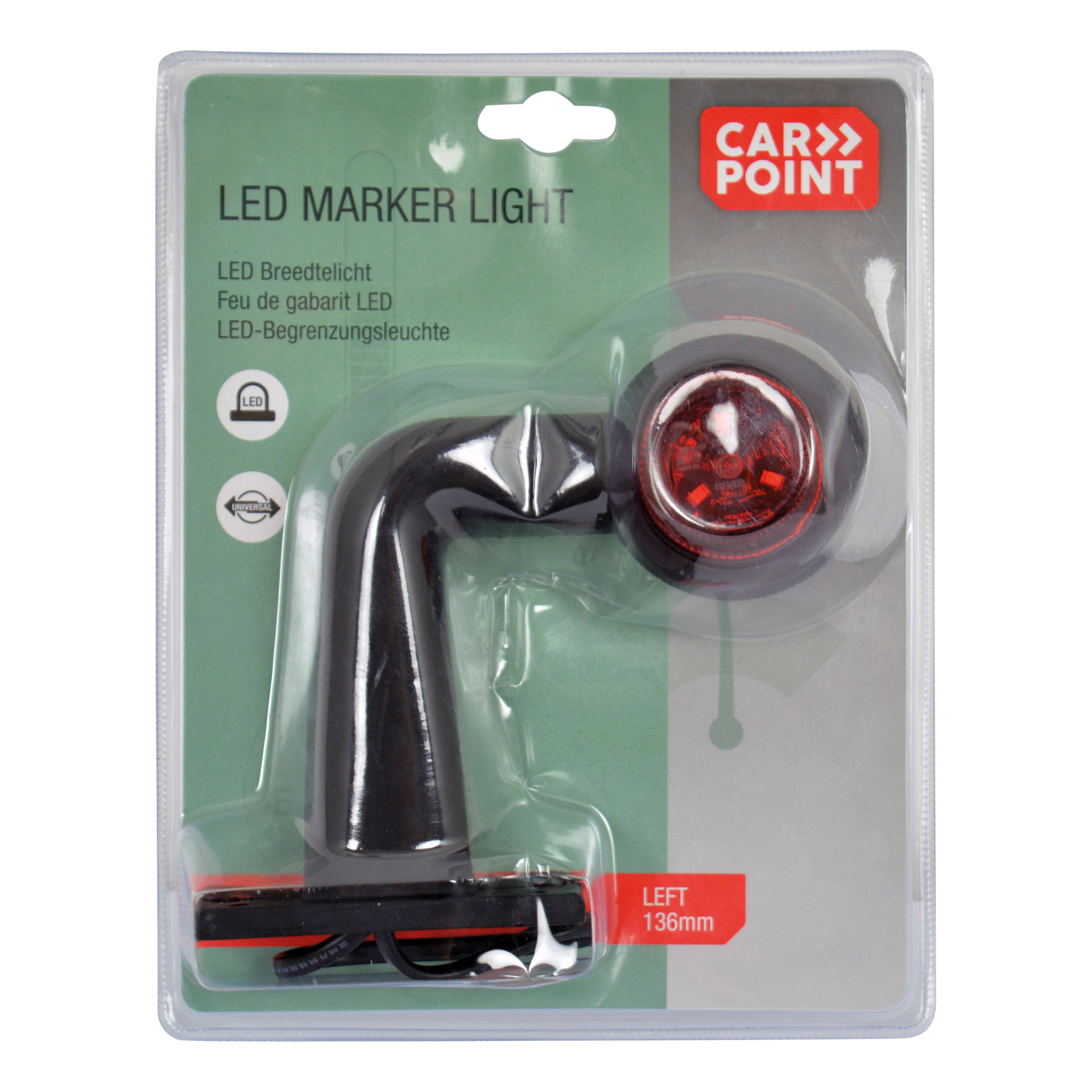 Carpoint Carpoint LED Breedtelicht Links 90° Rood/Wit 136mm 0414020