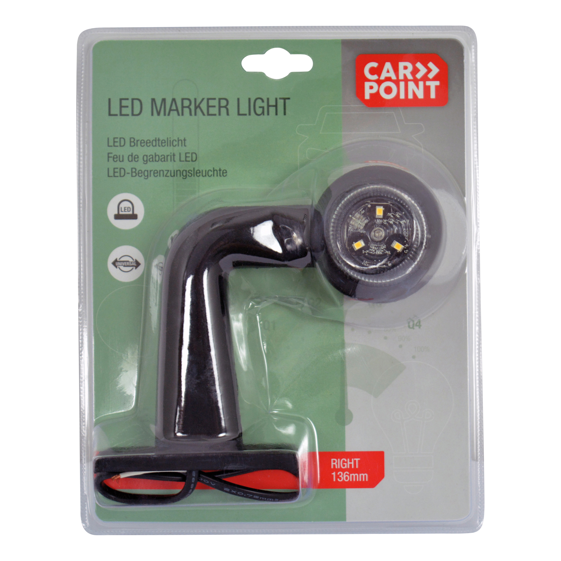 Carpoint Carpoint LED Breedtelicht Rechts 90° Rood/Wit 136mm 0414021