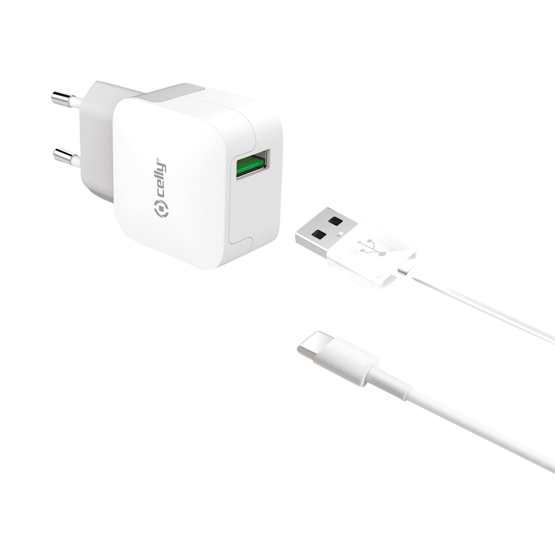 Celly Celly 5723882 Thuislader USB-C 2.4A Wit 0517556