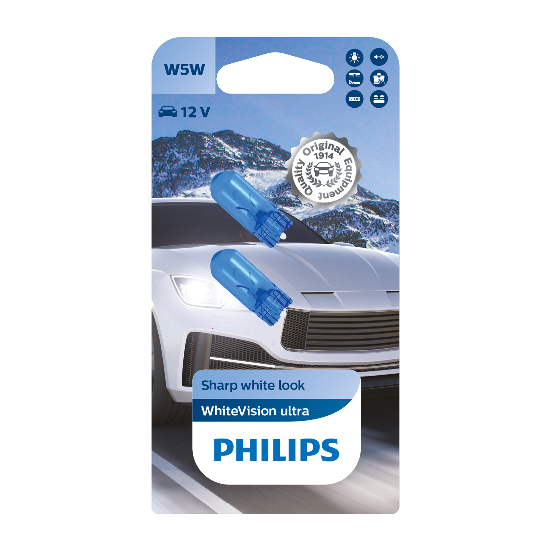 Philips Philips 12961WVUB2 White Vision Ultra W5W 2 stuks 0730285