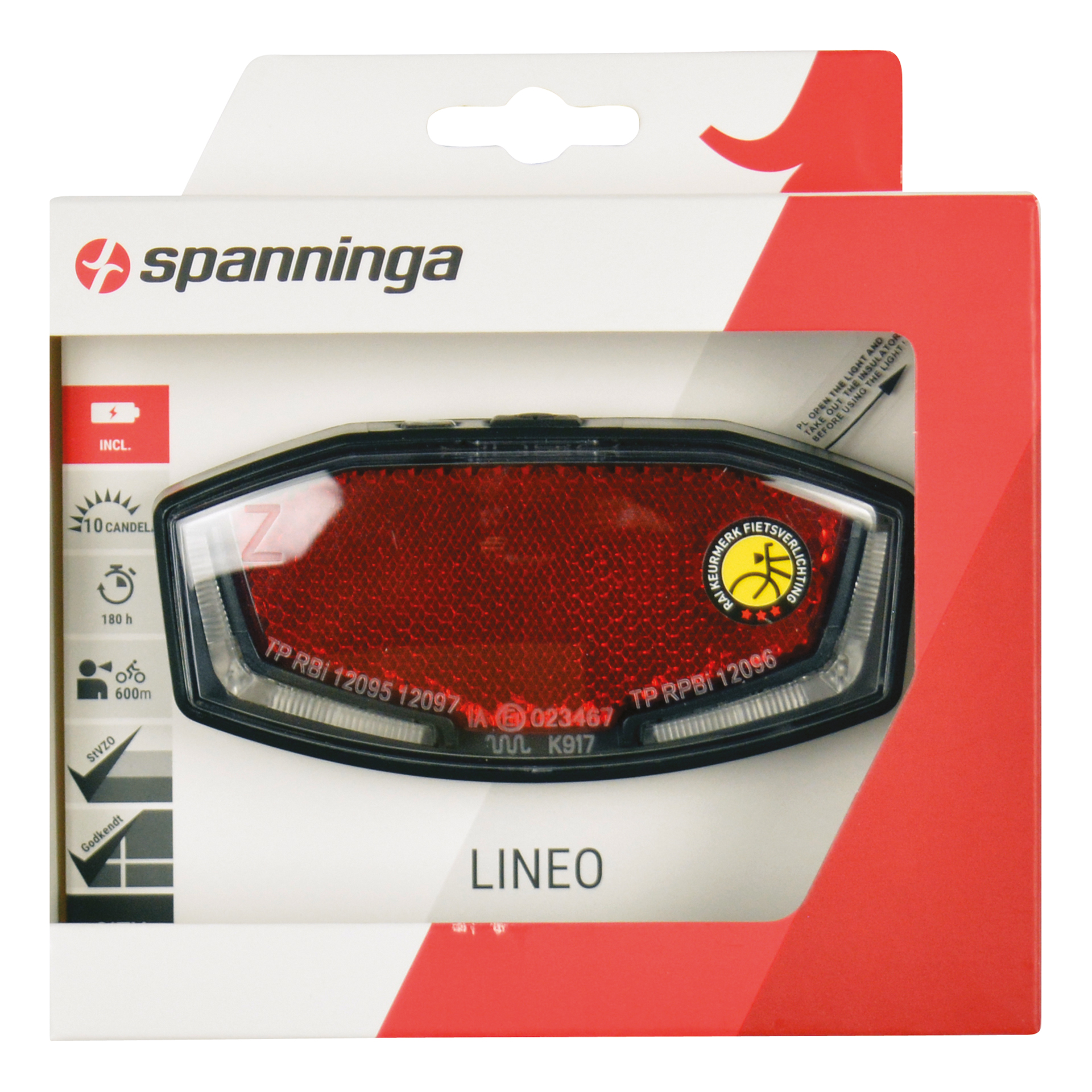 Spanninga Spanninga Achterlicht Lineo Batterijen 5036146