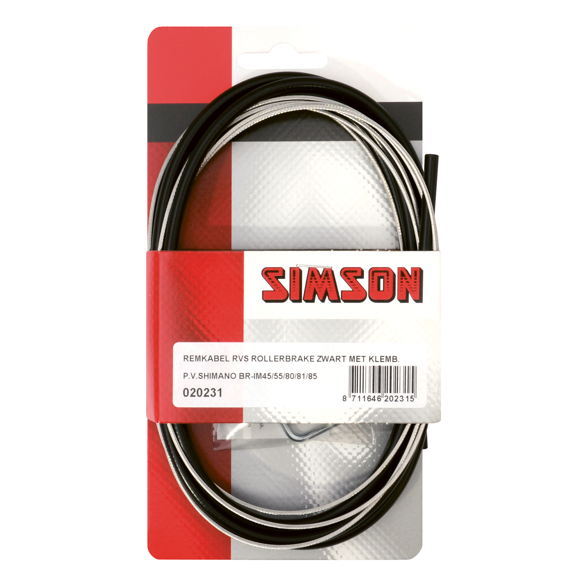 Simson Simson Remkabelset RVS Shimano Rollerbrake zwart 5320231