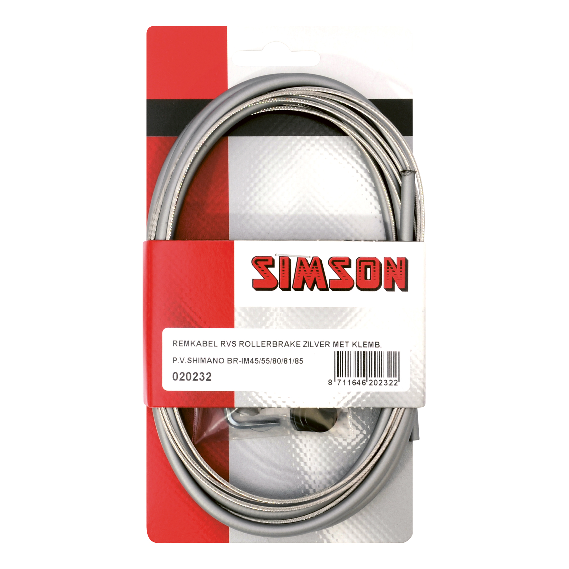 Simson Simson Remkabelset RVS Shimano Rollerbrake grijs 5320232