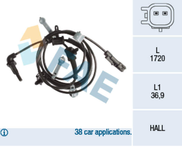 Image of Fae ABS sensor 78239 78239_21