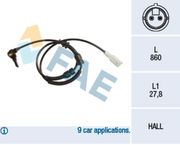 Image of Fae ABS sensor 78256 78256_21