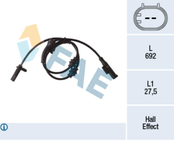 Image of Fae ABS sensor 78298 78298_21