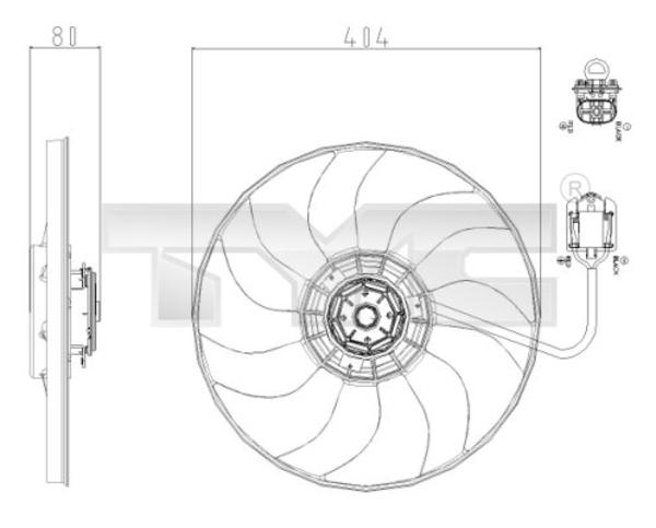 Tyc Ventilatorwiel-motorkoeling 825-0019