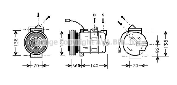 Image of Ava Cooling Airco compressor AIAK150 aiak150_169