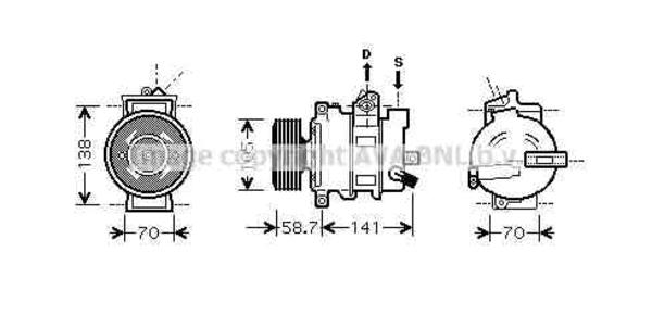 Image of Ava Cooling Airco compressor AIAK279 aiak279_169