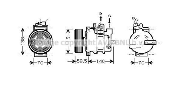 Image of Ava Cooling Airco compressor AIAK284 aiak284_169