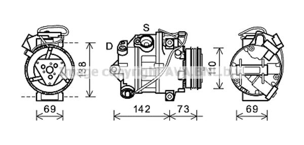 Ava Cooling Airco compressor BWAK452
