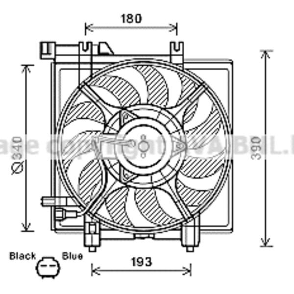 Ava Cooling Ventilatormotor-/wiel motorkoeling SU7516