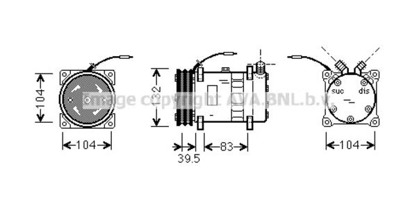 Ava Cooling Airco compressor UVAK035