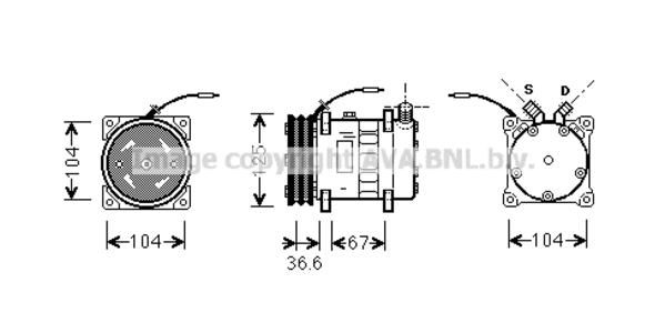 Ava Cooling Airco compressor UVAK070