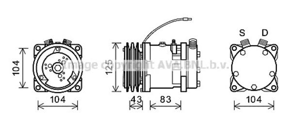 Ava Cooling Airco compressor UVAK085