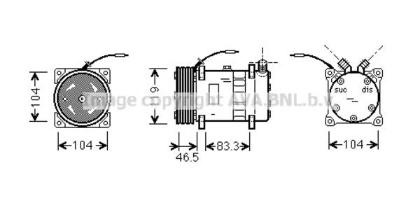 Ava Cooling Airco compressor UVK037