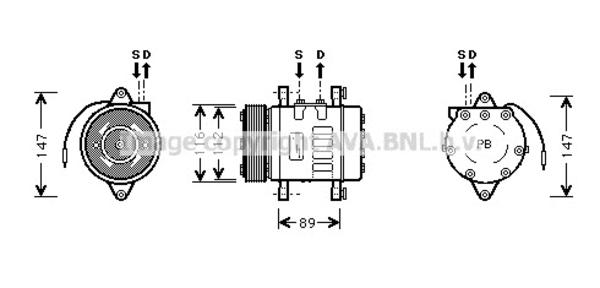 Ava Cooling Airco compressor UVK073