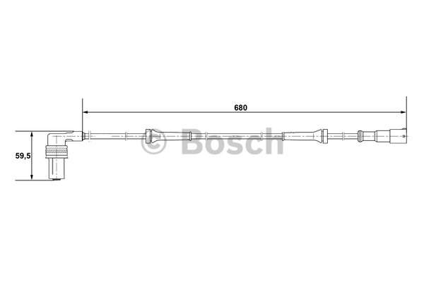 Image of Bosch ABS sensor 0 265 001 220 0265001220_265