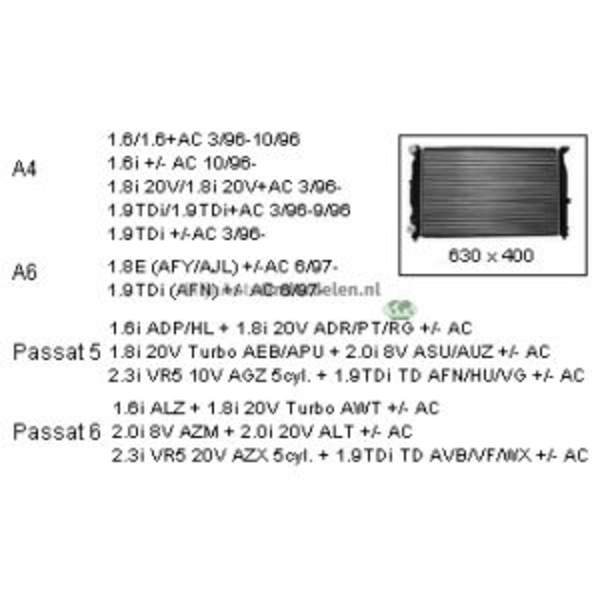 Bodermann RADIATEUR 1.6/1.6i/1.8i 20V/1.9TDi 0819000