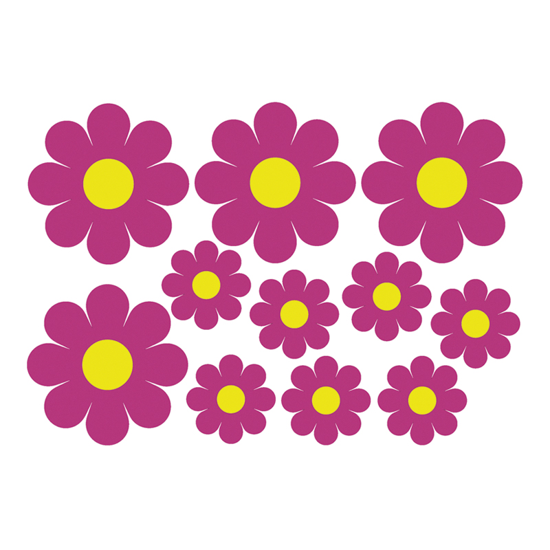 Mijnautoonderdelen Auto Tattoo Flowers Pink/Yellow 50x AV 109142