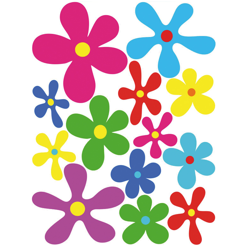 Mijnautoonderdelen Sticker Sheet Coloured Flowers Spla AV 109324